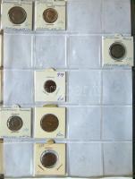 Jó világgyűjtemény 297db régi és új, sok tengerentúl és svájci 2db éremtartóban