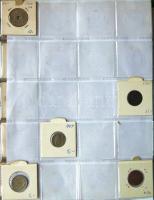 Jó világgyűjtemény 297db régi és új, sok tengerentúl és svájci 2db éremtartóban