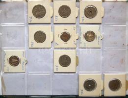 Jó világgyűjtemény 297db régi és új, sok tengerentúl és svájci 2db éremtartóban