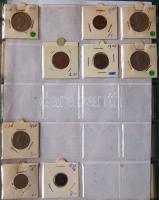 Jó világgyűjtemény 297db régi és új, sok tengerentúl és svájci 2db éremtartóban