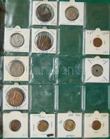 Jó világgyűjtemény 297db régi és új, sok tengerentúl és svájci 2db éremtartóban