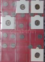 Jó világgyűjtemény 618db régi és új, sok tengerentúlon 3db éremtartóban