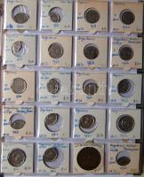 Jó világgyűjtemény 618db régi és új, sok tengerentúlon 3db éremtartóban