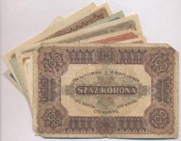 1916-1923. 12db-os vegyes magyar korona bankjegy tétel T:II-IV