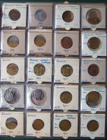 Jó világgyűjtemény 433db régi és új, sok tengerentúlon 2db éremtartóban