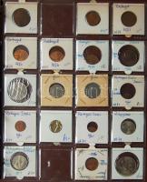 Jó világgyűjtemény 595db régi és új, sok tengerentúlon 2db éremtartóban