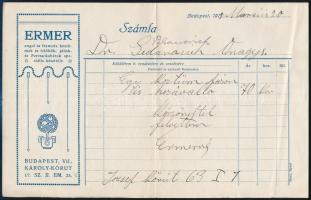 1897-1915 5 db fejléces számla, némelyik okmánybélyeggel (Herz Mór, Neumayer Fülöp, Ermer, stb.)