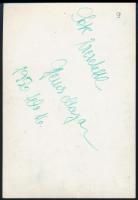 Gyenes Magda (1925- ) színésznő aláírása őt ábrázoló fotón