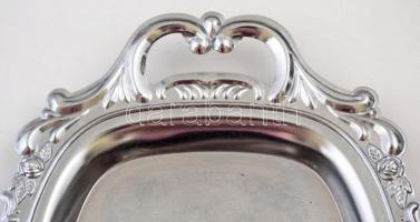 Díszes fém tálcák és tálkák, különböző méretben, összesen 7 db