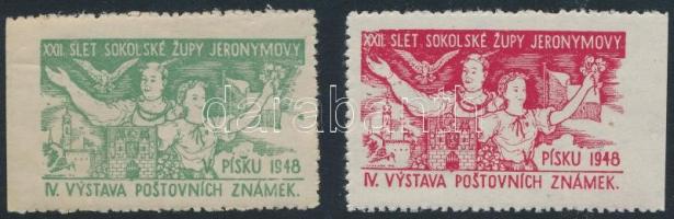 2 db Cseszlovák szokol bélyegkiállítási levélzáró