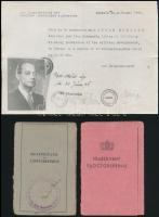 1917-1945 Zsidó személy iratai: születési anyakönyvi kivonat, leszármazási tábla, igazolványok, stb., összesen 5 db