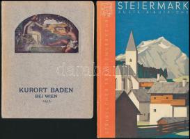 2 db kiadvány - Sommerführer durch die Sommerfrischen, Bäder und Kurorte in Steiermark. Graz, Leykam + Kurort Baden bei Wien. Baden, 1912, Leo Reichelt Witwe. Kiadói papírkötés, jó állapotban.