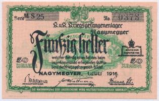 Nagymegyer / Hadifogolytábor 1916. július 1. 50f arab sorozat- és sorszámmal, "MS" betűjel...