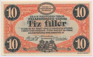 Zalaegerszeg / hadifogolytábor 1916. augusztus 15. 10f arab sorozat és sorszámmal, MS jelzéssel T:I Adamo HHZ-1.1.3V