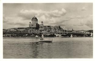 1941 Esztergom, Bazilika, híd a Duna felől