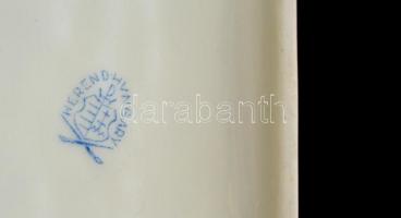 Herendi Viktória mintás porcelán dobozka, kézzel festett, jelzett, hibátlan, 9×8,5×4 cm