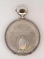 Tavannes ezüst (Ag.) zsebóra, dupla fedéllel, porcelán számlappal, jelzett, működik, bruttó: 69 g