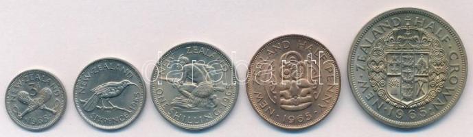 Új-Zéland 1965. 1/2p-1/2C (5xklf) T:1,1- New Zealand 1965. 1/2 Penny - 1/2 Crown (5xdiff) C:UNC,AU