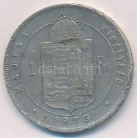 1879KB 1Ft Ag "Ferenc József / Középcímer" T:3 ph. 
Adamo M15