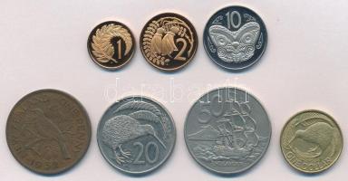 Új-Zéland 1952-1990. 1p-1$ (7xklf) T:PP,2 New Zealand 1952-1990. 1 Penny - 1 Dollar (7xdiff) C:PP,XF