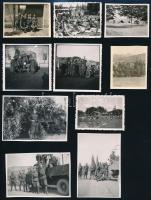 cca 1940-1945 Katonai életképek a II. világháborúból, 10 db fotó, 5,5×4,5 és 5,5×8 cm közötti méretekben