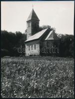 cca 1950-1960 Magyarországi templomok, Csenger, Velemér, Hévíz, Pécs, 4 db fotó, 23×17 cm