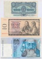 Csehszlovákia / Szlovákia 1960-2002. 5db-os bankjegy tétel T:II-,III Czechoslovakia / Slovakia 1960-2002. 5pcs of banknotes C:VF,F