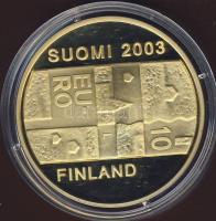 Finnország 2003. 10Eur Ag aranyozott variáns "Anders Chydenius" T:PP