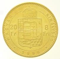 1888KB 8Ft/20Fr Au "Ferenc József / Középcímer" Körmöcbánya (6,48g/0.900) T:2,2- apró ph.
...