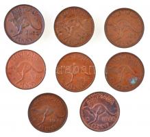 Ausztrália 1938-1962. 1p Br (8xklf) T:2,2- kis patina
Australia 1938-1962. 1 Penny Br (8xdiff) C:XF...