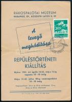 1961 A Rákospalotai Múzeum repüléstörténeti kiállításának lebélyegzett szórólapja