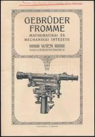 1917 Gebrüder Fromme Mathematikai és Mechanikai Intézete Wien képes katalógus, szórólap és boríték