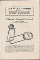 1917 Gebrüder Fromme Mathematikai és Mechanikai Intézete Wien képes katalógus, szórólap és boríték