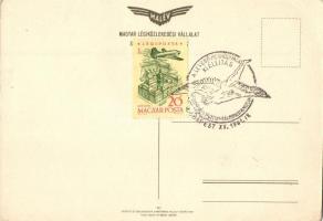 2 db MODERN magyar repülős képeslap: MALÉV, térkép/ 2 modern Hungarian airplane postcard, So. Stpl