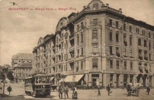 Budapest II. Margit körút, villamos, Budai Otthon Kávéház (r)