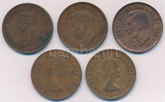 Ausztrália 1927-1963. 1/2p Br (5xklf) T:2,2-
Australia 1927-1963. 1/2 Penny Br (5xdiff) C:XF,VF