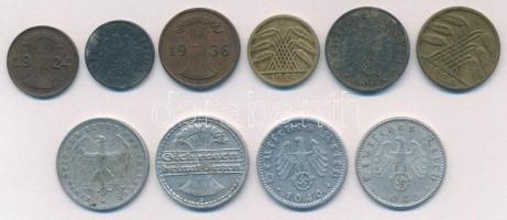 Németország / Weimari Köztársaság / Német Harmadik Birodalom 1922-1943.  10db-os vegyes fémpénz téte...