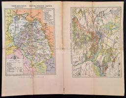 cca 1900 Pozsony szabad királyi város térképe + Pozsony megye térképe, hajtott, 39×50 cm