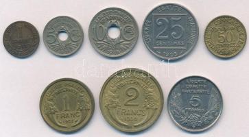 Franciaország 1903-1939. 1c-5Fr (8xklf) T:1-,2 France 1903-1939. 1 Centime - 5 Francs (8xdiff) C:AU,XF