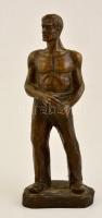 Munkás, bronz szobor, jelzés nélkül, m: 28,5 cm