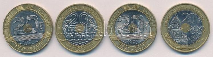 Franciaország 1992-1994. 20Fr (4xklf) T:1,1- France 1992-1994. 20 Francs (4xdiff) C:UNC,AU