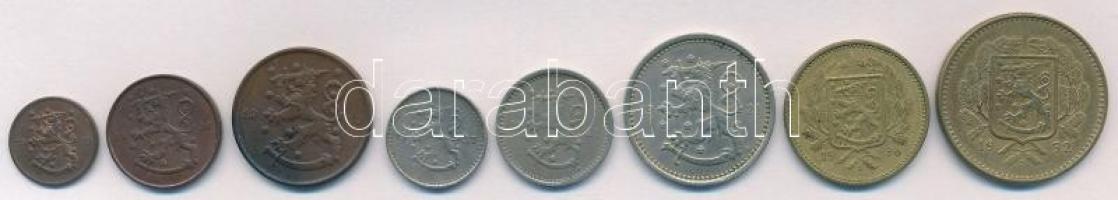 Finnország 1919-1938. 1p-10M (8xklf) T:2
Finland 1919-1938. 1 Penni - 10 Markaa (8xdiff) C:XF