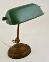 Zománcozott fém burás réz asztali lámpa, zsinórral