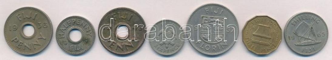 Fidzsi 1936-1965. 1/2p-1Fl (7xklf) T:2 Fiji 1936-1965. 1/2 Penny - 1 Florin (7xdiff) C:XF