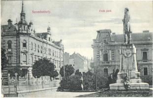 1908 Szombathely, Deák park és szobor (EK)