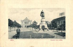 1911 Pécs, Kossuth Lajos szobor, zsinagóga. W.L. Bp. 6820.