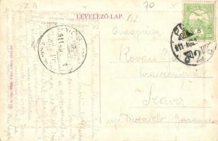 1911 Pécs, Kossuth Lajos szobor, zsinagóga. W.L. Bp. 6820