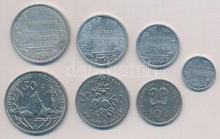 Francia-Polinézia 1965. 50c - 5Fr (4xklf) + 1967. 10Fr - 50Fr (3xklf) T:1-,2 French Polynesia 1965. 50 Centesimi - 5 Francs (4xdiff) + 1967. 10 Francs - 50 Francs (3xdiff) C:AU,XF