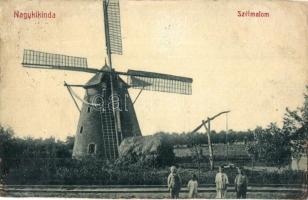 1909 Nagykikinda, Kikinda; Szélmalom. W.L. Bp. 2138. / windmill (r)