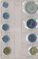 India 1969. 1p-10R (9xklf) forgalmi sor műbőr tokban, közte 1969. 10R Ag "Mahatma Ghandi" ...